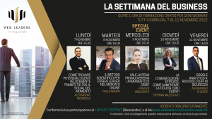 La settimana del business dal 7 al 11 novembre, webinar gratuiti sul web marketing